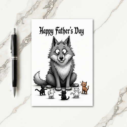 Loving Dog Family Fathers Day Card