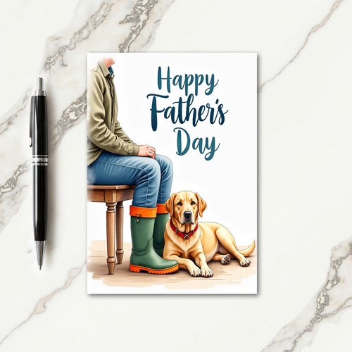Loving Dog Fathers Day Art Card