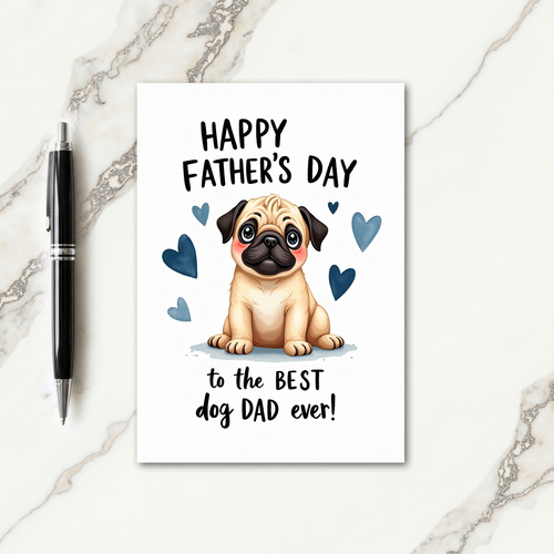 Loving Dog Fathers Day Hearts Card