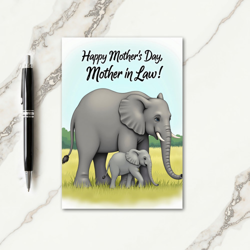 Loving Elephant Family Day Card