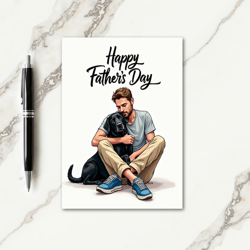 Loving Fathers Day Dog Art Card