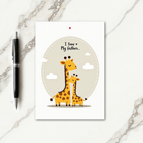 Loving Fathers Day Giraffe Card