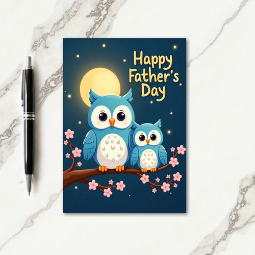 Loving Fathers Day Moonlit Card