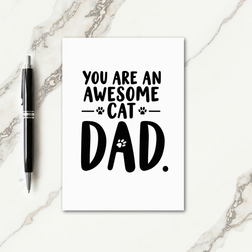 Loving Fathers Day Paw Print Card