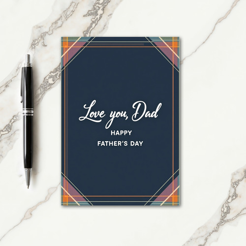 Loving Fathers Day Plaid Card