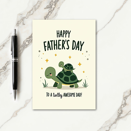 Loving Fathers Day Turtle Card