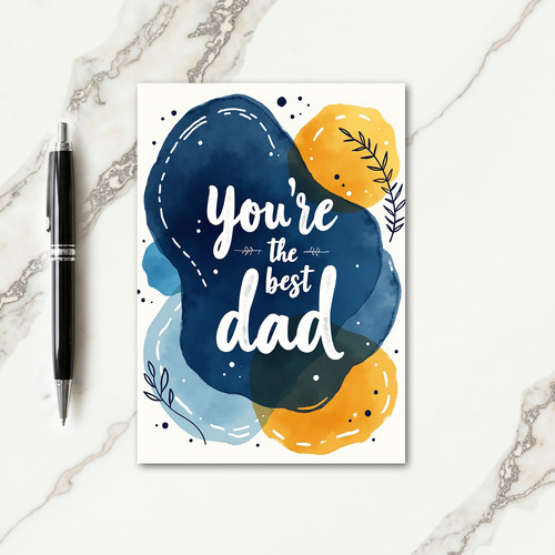 Loving Fathers Day Watercolor Card