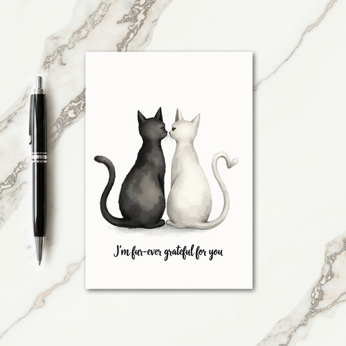 Loving Feline Watercolor Card