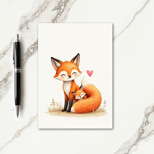 Loving Fox Family Mothers Day Card
