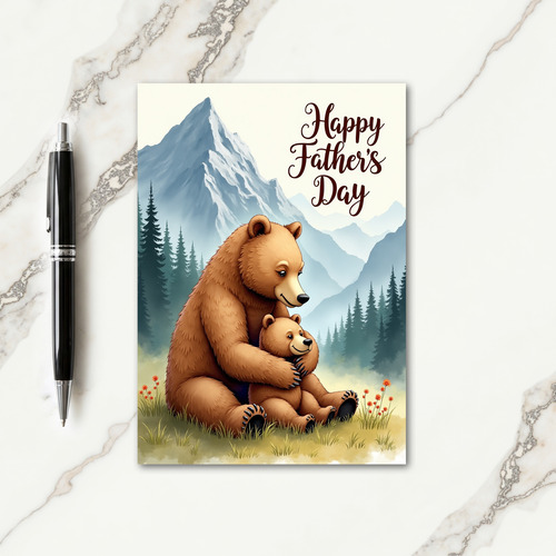 Loving Furry Fathers Day Scene Card