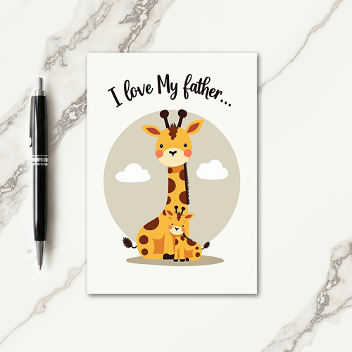 Loving Giraffe Dads Day Card