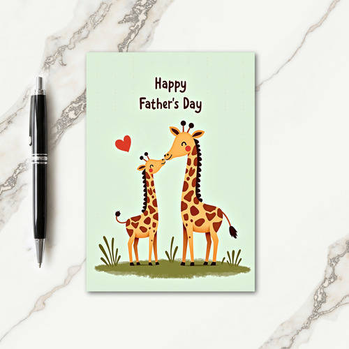 Loving Giraffe Fathers Day Card