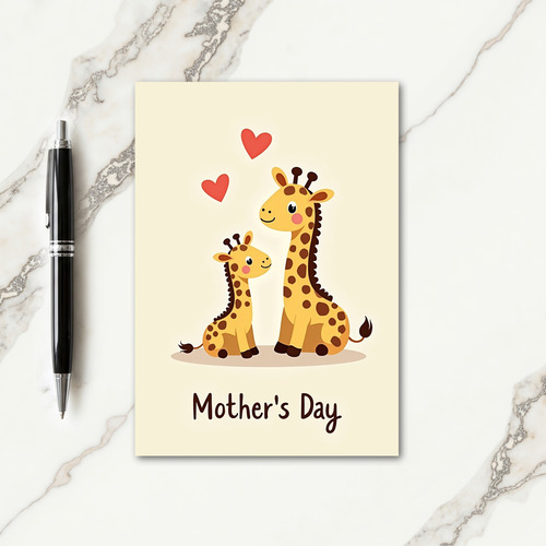 Loving Giraffes Mothers Day Card