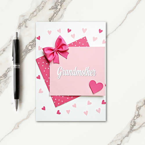 Loving Grandmother Fuchsia Bow Card