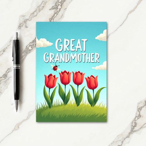 Loving Great Grandmother Tulip Card