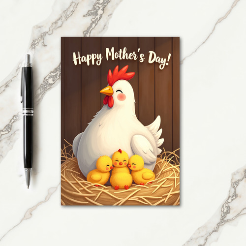 Loving Hen Family Scene Card