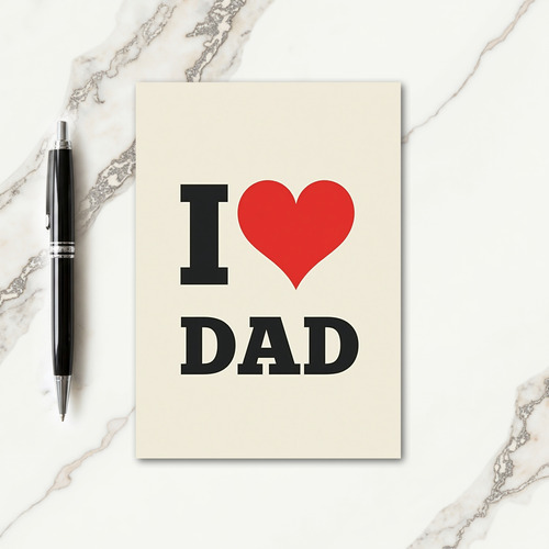 Loving I Heart Dad Art Card