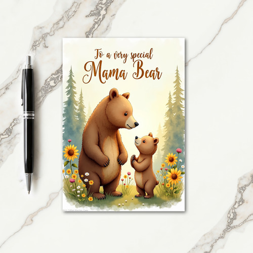 Loving Mama Bear Meadow Card