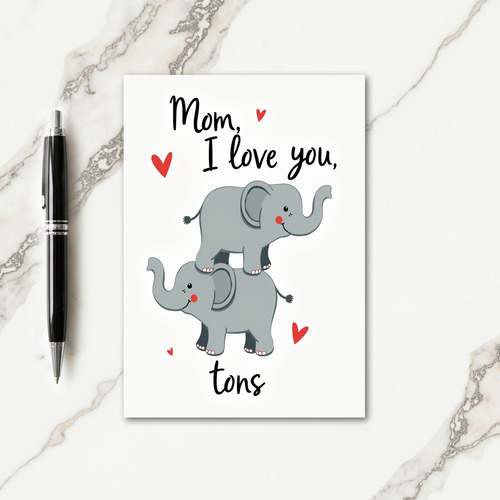 Loving Mom Elephant Art Card