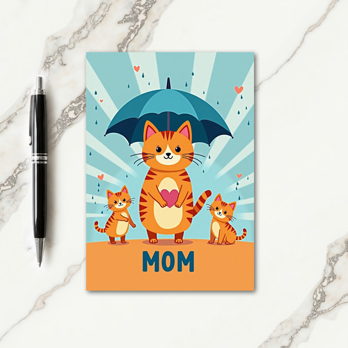 Loving Mom Feline Art Card
