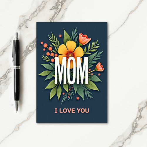 Loving Mom Floral Wreath Card