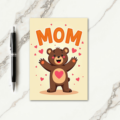 Loving Mom Heartfelt Bear Card