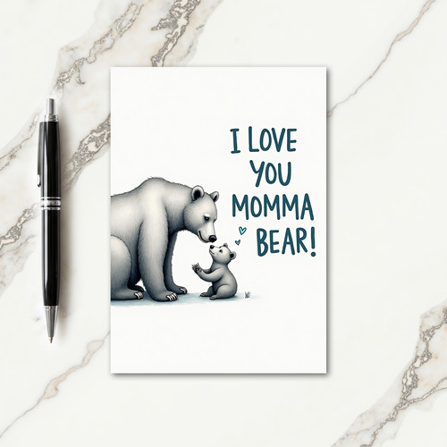 Loving Momma Bear Message Card