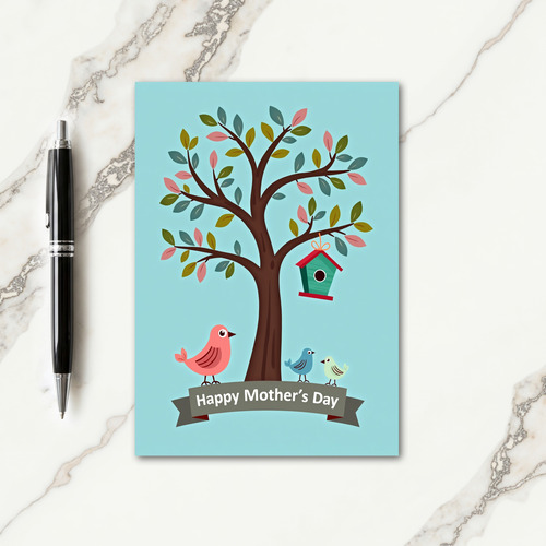 Loving Mother Bird Family Card