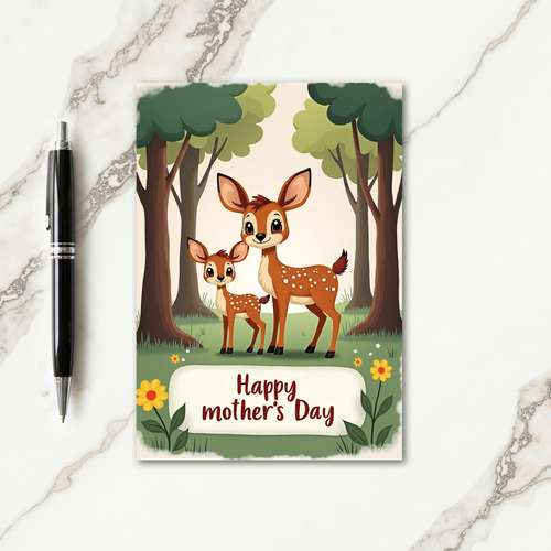 Loving Mother Deer Day Card