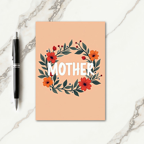 Loving Mother Floral Wreath Card