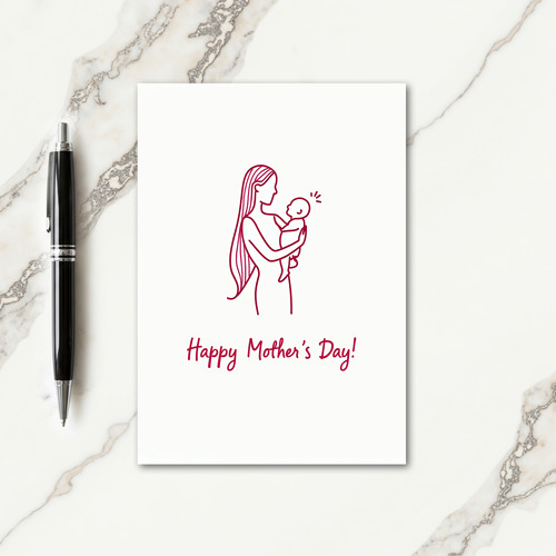 Loving Mothers Day Line Art Card