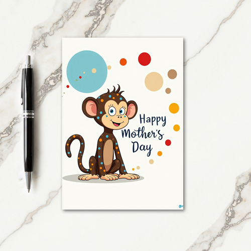 Loving Mothers Day Monkey Art Card