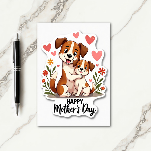 Loving Mothers Day Pups Card