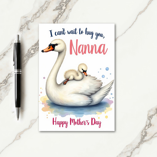 Loving Mothers Day Swan Image Card