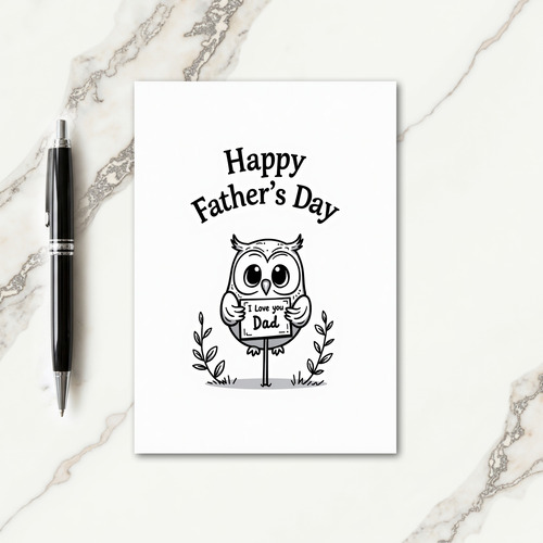 Loving Owl Fathers Day Card