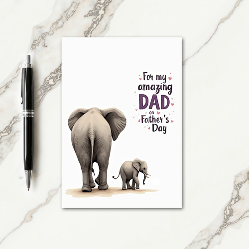 Loving Pachyderm Fathers Day Card