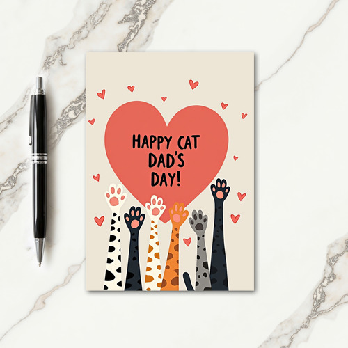 Loving Paws Cat Dads Day Card