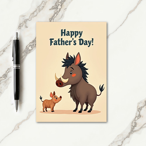Loving Pig Fathers Day Card