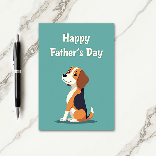 Loving Pup Fathers Day Art Card