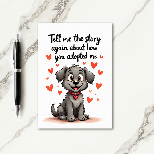 Loving Pup Fathers Day Story Card