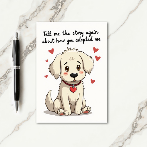 Loving Puppy Adoption Story Card