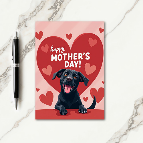 Loving Puppy Mothers Day Heart Card