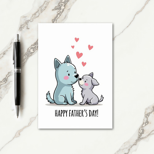 Loving Pups Fathers Day Card