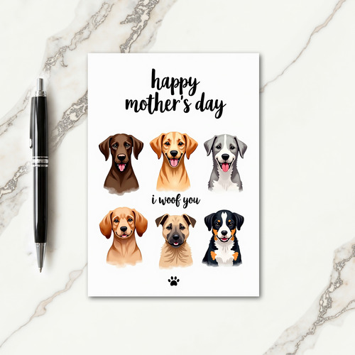 Loving Pups Mothers Day Card