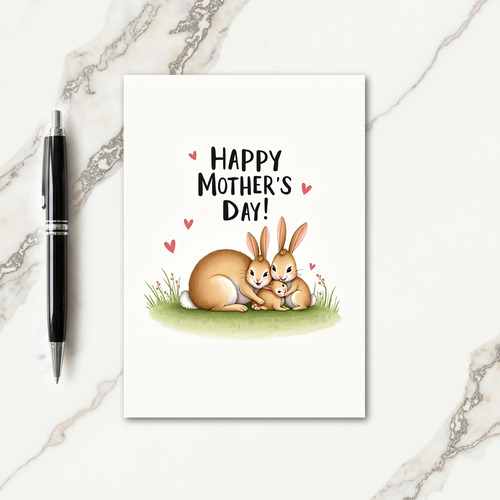Loving Rabbit Mothers Day Card