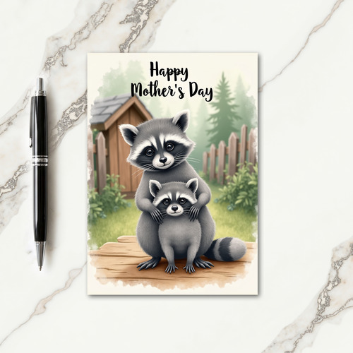 Loving Raccoon Mothers Day Card