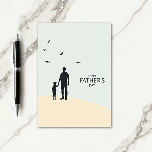 Loving Silhouette Fathers Day Card