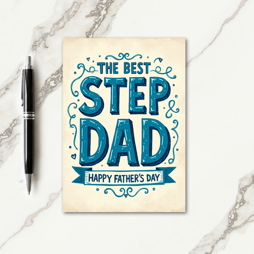 Loving Step Dads Day Wood Card