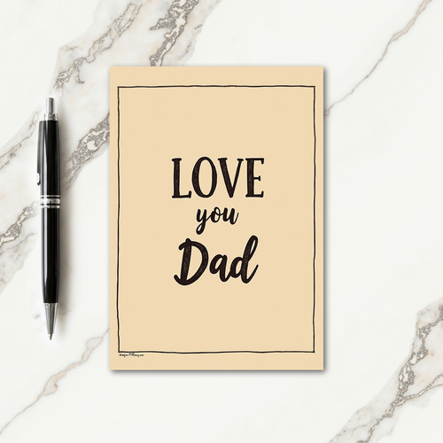 Loving You Dad Simple Style Card