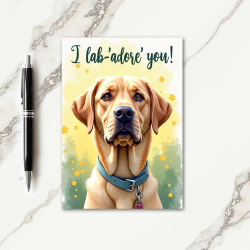 Loyal Canine Fathers Day Portrait Card